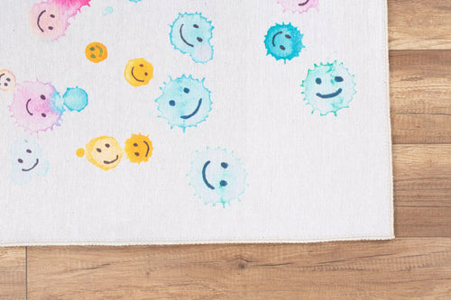 Kids Digital Print Rug – Washable Non Slip White Cotton Soft Microfiber Carpet