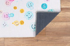 Kids Digital Print Rug – Washable Non Slip White Cotton Soft Microfiber Carpet