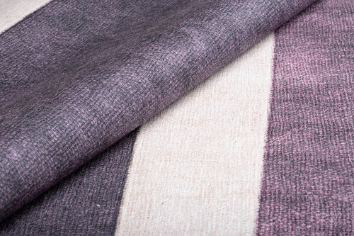 Purple Geometric Area Rug - Washable Non Slip Cotton Area Rug with Soft Microfiber