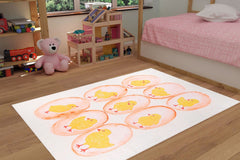 Kids Digital Print Rug – Washable Non Slip Yellow Polyester Yarn Soft Microfiber Carpet