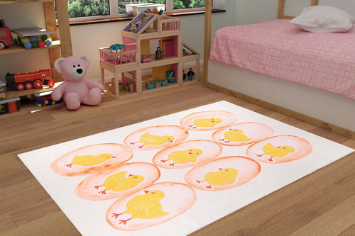 Kids Digital Print Rug – Washable Non Slip Yellow Polyester Yarn Soft Microfiber Carpet