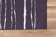 Purple Striped Area Rug - Washable Non Slip Cotton Microfiber Carpet for Living Room