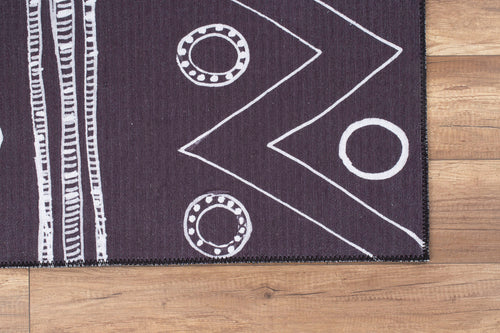 Chelles Purple Ethnic Cotton Digital Print Area Rug