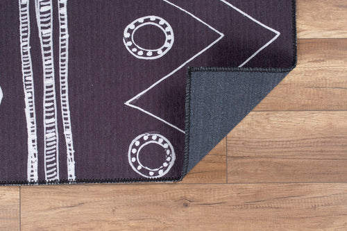 Chelles Purple Ethnic Cotton Digital Print Area Rug