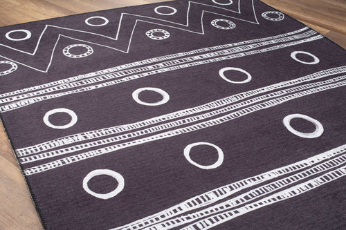 Chelles Purple Ethnic Cotton Digital Print Area Rug