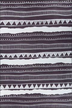 Purple Ethnic Area Rug | Washable Non Slip Microfiber Area Carpet, Thick & Soft