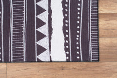 Purple Ethnic Area Rug | Washable Non Slip Microfiber Area Carpet, Thick & Soft