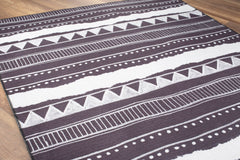 Purple Ethnic Area Rug | Washable Non Slip Microfiber Area Carpet, Thick & Soft