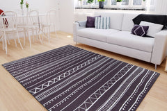 Ethnic Cotton Area Rug – Washable Non Slip Soft Microfiber Rug for Living Room