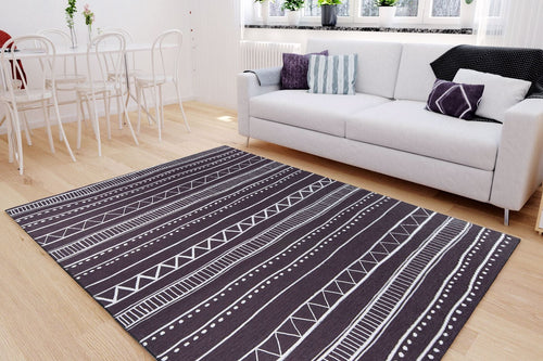 Ethnic Cotton Area Rug – Washable Non Slip Soft Microfiber Rug for Living Room