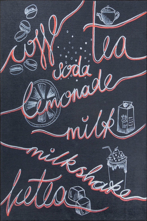 Black Cotton Area Rug – Washable Non Slip Modern Decorative Rug for Living Room