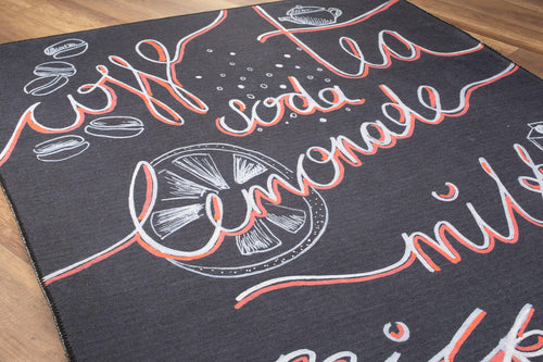 Black Cotton Area Rug – Washable Non Slip Modern Decorative Rug for Living Room