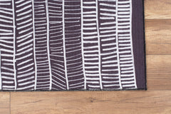 Purple Striped Area Rug - Washable Non Slip Cotton Area Rug for Living Room