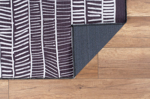 Purple Striped Area Rug - Washable Non Slip Cotton Area Rug for Living Room