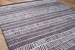 Purple Striped Area Rug - Washable Non Slip Cotton Area Rug for Living Room