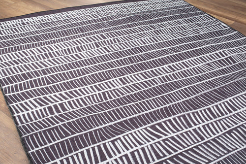 Purple Striped Area Rug - Washable Non Slip Cotton Area Rug for Living Room