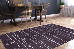 Purple Geometric Area Rug – Washable Non Slip Cotton Area Rug for Living Room