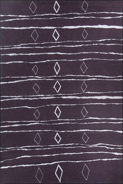 Purple Geometric Area Rug – Washable Non Slip Cotton Area Rug for Living Room