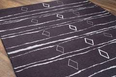 Purple Geometric Area Rug – Washable Non Slip Cotton Area Rug for Living Room