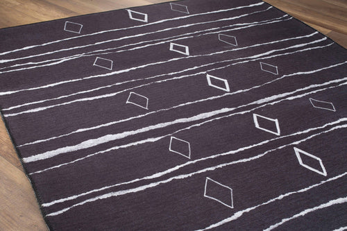 Purple Geometric Area Rug – Washable Non Slip Cotton Area Rug for Living Room