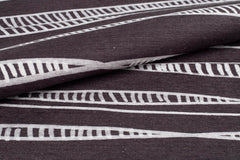 Digital Print Area Rug - Washable Non Slip Anthracite Striped Cotton Rug