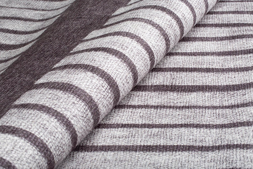 Black Striped Area Rug - Washable Non Slip Cotton Area Rug with Soft Microfiber