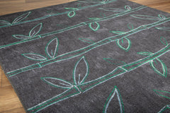 Digital Print Area Rug – Black Striped Cotton Soft Microfiber Carpet