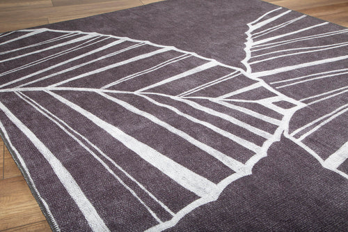 Washable Non Slip Digital Print Area Rug – Striped Cotton Microfiber Rug, Heavy Thick Carpet