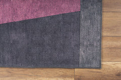 Black Geometric Area Rug - Washable Non Slip Cotton Soft Microfiber Carpet