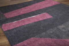 Black Geometric Area Rug - Washable Non Slip Cotton Soft Microfiber Carpet