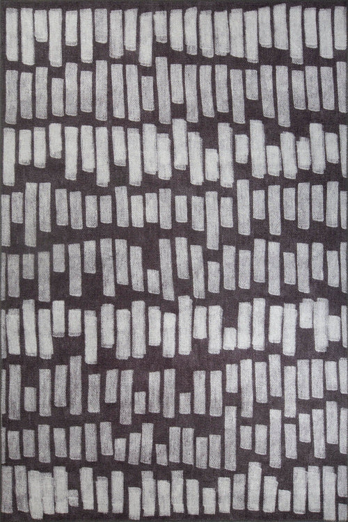 Black Striped Area Rug | Washable Non Slip Machine Woven Cotton Area Rug