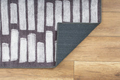 Black Striped Area Rug | Washable Non Slip Machine Woven Cotton Area Rug