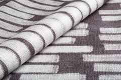 Black Striped Area Rug | Washable Non Slip Machine Woven Cotton Area Rug