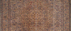 Digital Print Area Rug - Washable Non Slip Cotton Brown Medallion Carpet