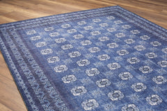 Digital Print Area Rug - Navy Blue Tribal Cotton Washable Non Slip Carpet