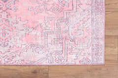 Pink Medallion Area Rug – Soft Microfiber Carpet | Washable Non Slip Cotton Floor Covering