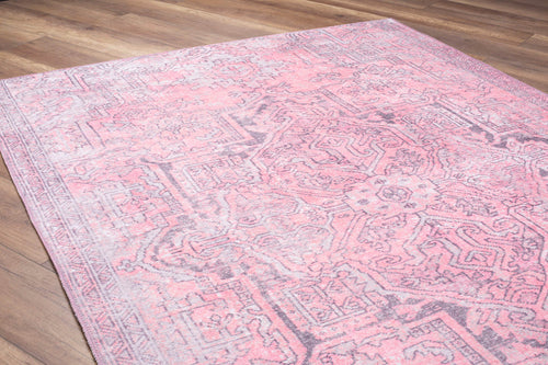 Pink Medallion Area Rug – Soft Microfiber Carpet | Washable Non Slip Cotton Floor Covering