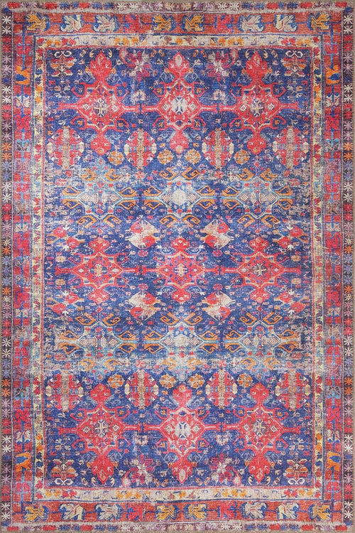 Troyes Red Ethnic Cotton Digital Print Area Rug