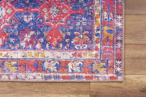 Troyes Red Ethnic Cotton Digital Print Area Rug