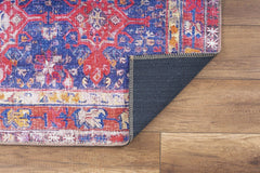 Troyes Red Ethnic Cotton Digital Print Area Rug