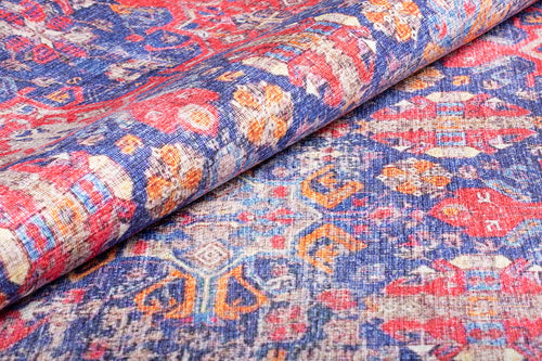 Troyes Red Ethnic Cotton Digital Print Area Rug