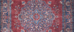 Digital Print Area Rug – Burgundy Cotton Medallion Washable Non Slip Rug
