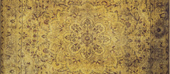 Yellow Medallion Area Rug - Washable Non Slip Cotton Carpet for Living Room