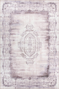 issy-les Beige Medallion Cotton Digital Print Area Rug