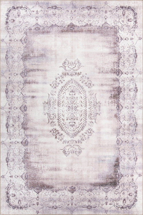 issy-les Beige Medallion Cotton Digital Print Area Rug