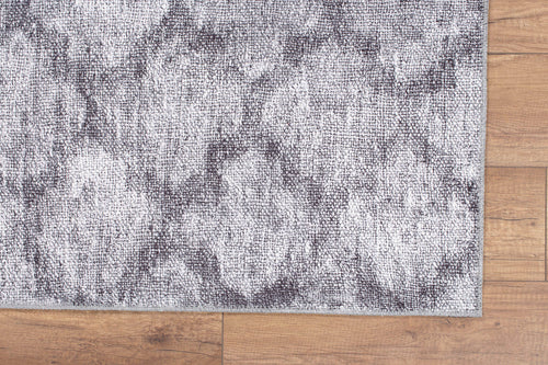 Grey Geometric Area Rug - Washable Non Slip Soft Microfiber Carpet | Dust Resistant