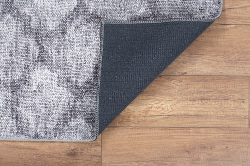 Grey Geometric Area Rug - Washable Non Slip Soft Microfiber Carpet | Dust Resistant