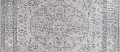 Digital Print Area Rug – Grey Medallion Cotton Washable Non Slip Carpet