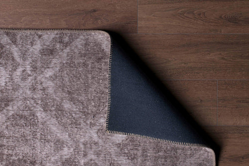 Geometric Area Rug - Washable Non Slip Brown Cotton Area Rug | Soft Dust Resistant Carpet