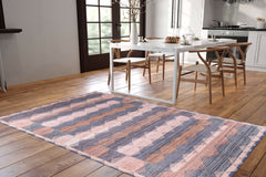 Geometric Cotton Rug – Washable Non Slip Area Carpet | Soft Microfiber, Thick Plush
